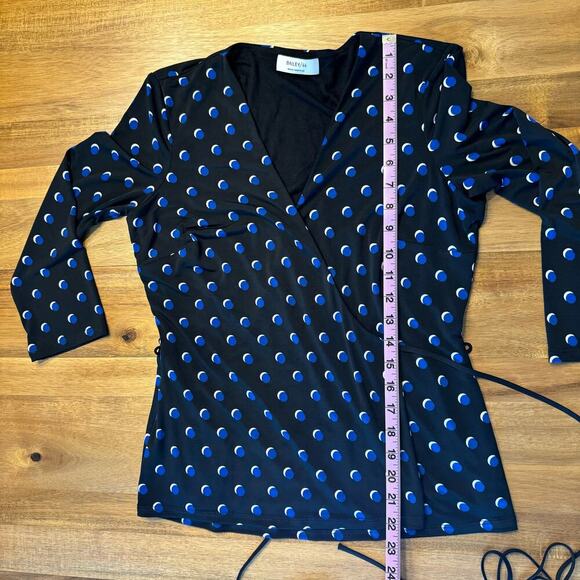 Bailey 44 Wrap Top Size Medium Blue Black - Picture 10 of 11
